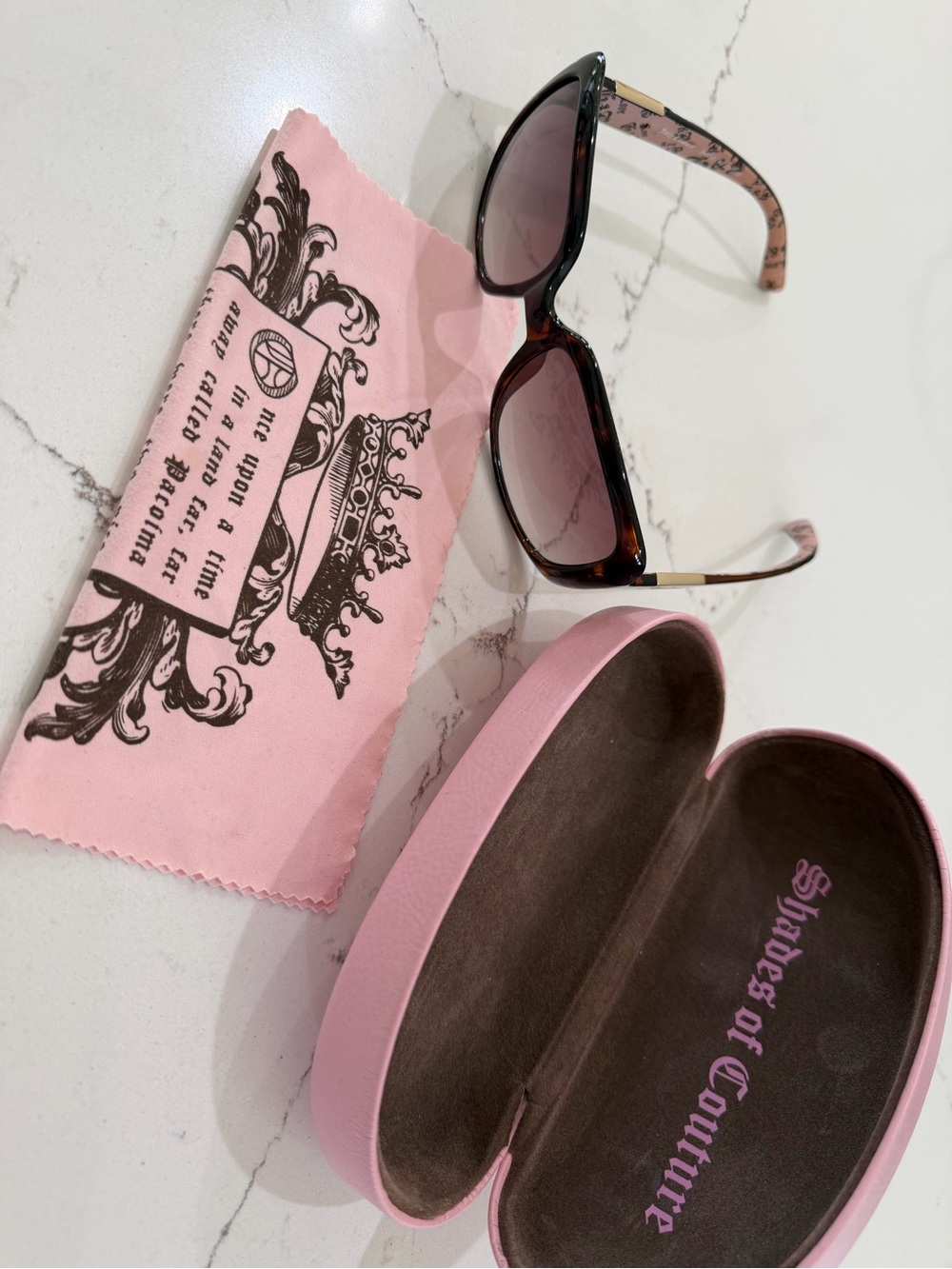 Juicy Couture Tortoiseshell Sunglasses with Pink Accents